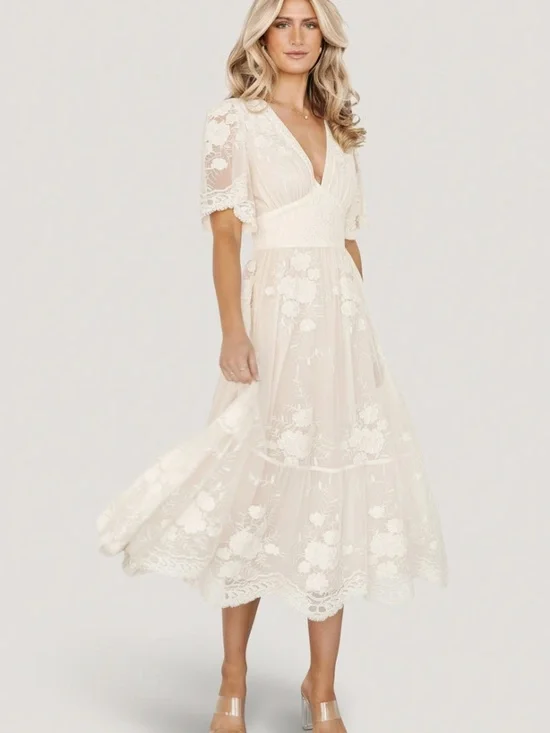 Baltic Born Clarisa Lace Midi Dress | Vintage Cream Size XLXL - Picture 5 of 5